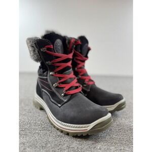 Santana Canada Boots Womens 10 Black Faux Fur Weatherproof Made Italy
